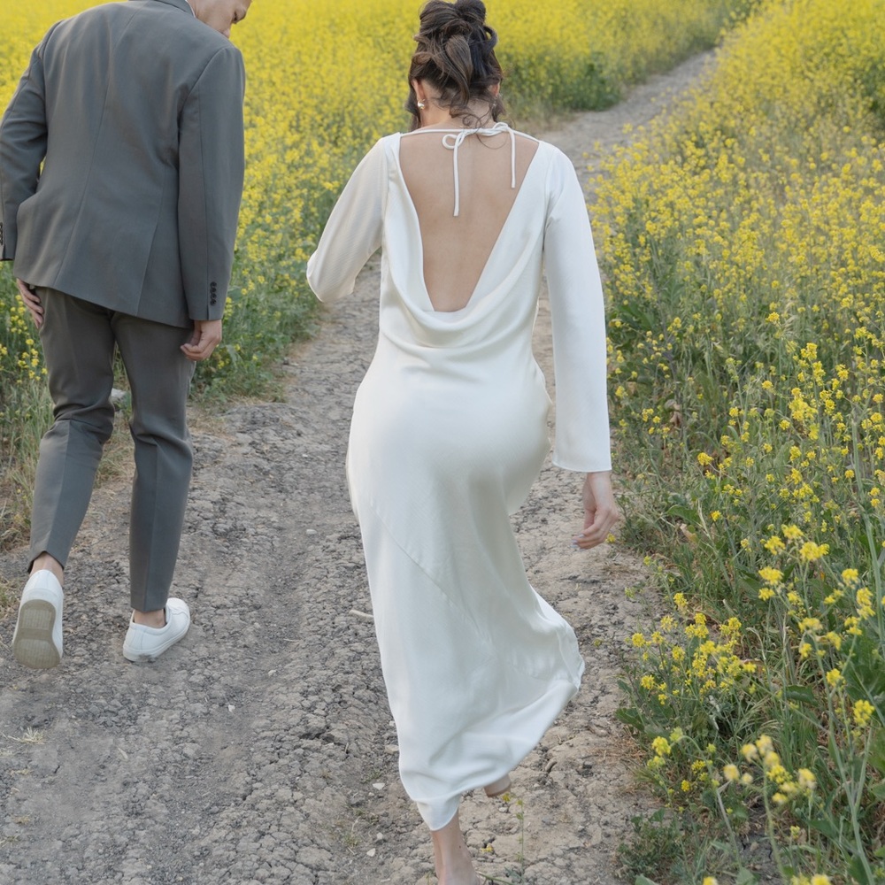 Abercrombie & Fitch Long-Sleeve Cowl Back Maxi Dress